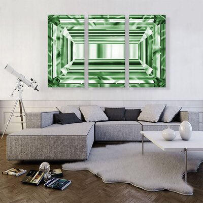 ARTCANVAS White newest Gray Emerald Cut Diamond Jewel Canvas Art Print